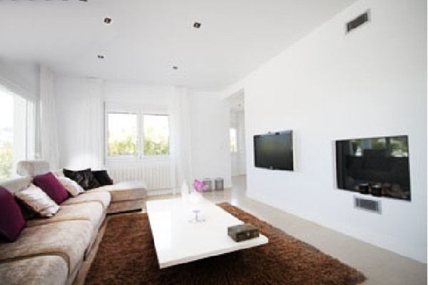 The stylish, modern living room