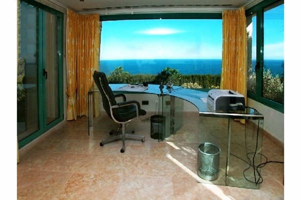 The spacious office with views to the sea
