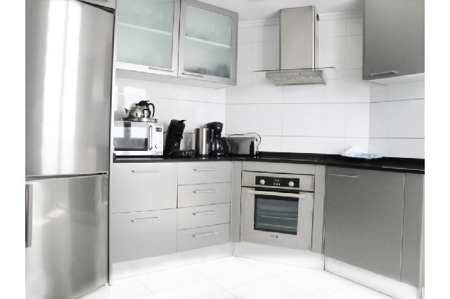 The stylish, very modern fully fitted kitchen