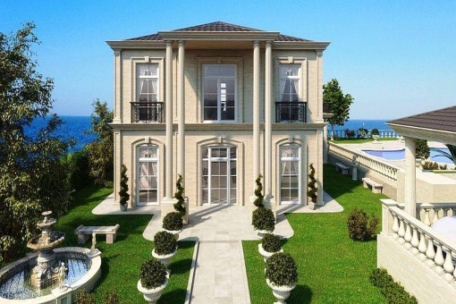 Front view of the luxury villa
