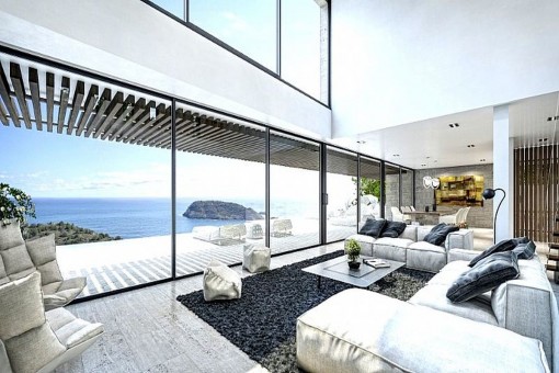 Living area with panorama sea views