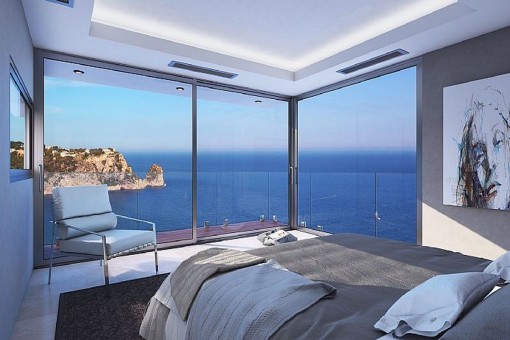 Bedroom with stunning first line sea view