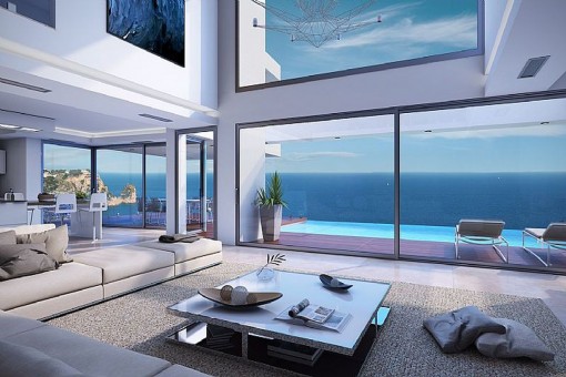 Living area with amazing sea view