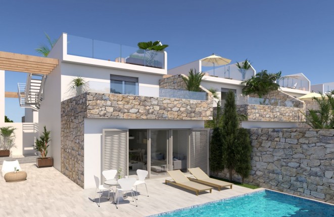 Elegant new built villa with terraces and pool close to the sea in Los Alcáres, Murcia